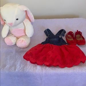 Gymboree Denim Jumper with Red Skirt